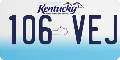 KY license plate 106VEJ