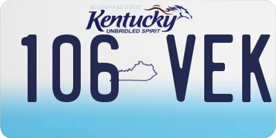 KY license plate 106VEK