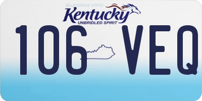 KY license plate 106VEQ