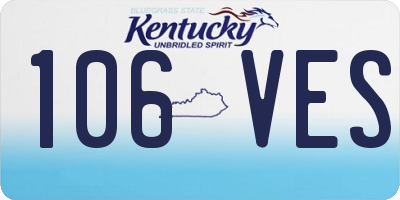 KY license plate 106VES