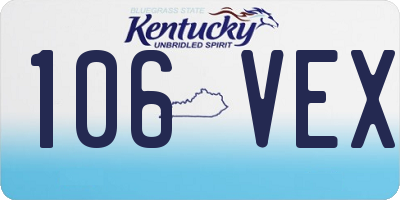 KY license plate 106VEX