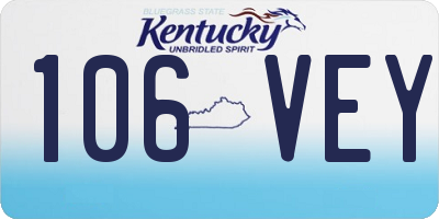 KY license plate 106VEY