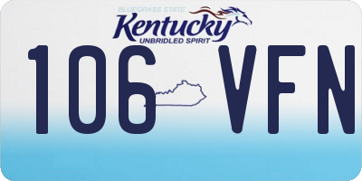 KY license plate 106VFN