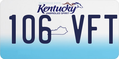 KY license plate 106VFT