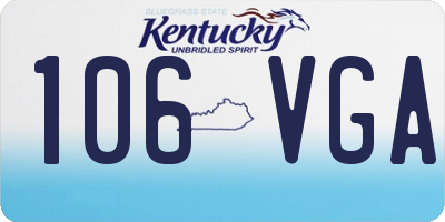 KY license plate 106VGA
