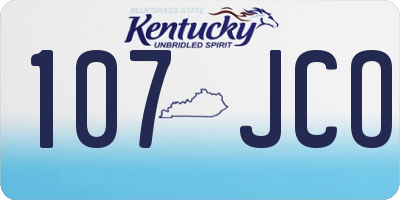 KY license plate 107JCO