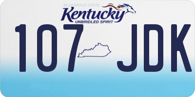 KY license plate 107JDK