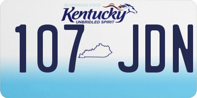 KY license plate 107JDN