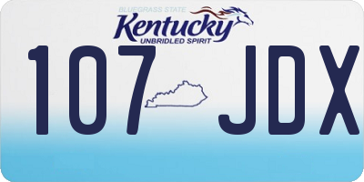 KY license plate 107JDX