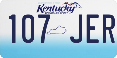 KY license plate 107JER
