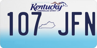 KY license plate 107JFN