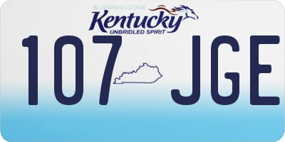 KY license plate 107JGE