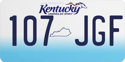 KY license plate 107JGF