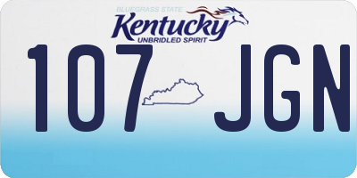 KY license plate 107JGN