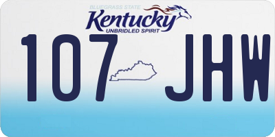 KY license plate 107JHW