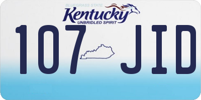 KY license plate 107JID