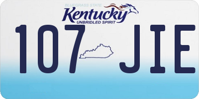 KY license plate 107JIE
