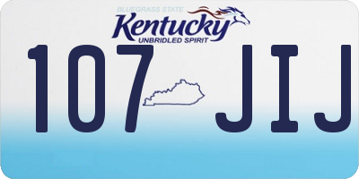 KY license plate 107JIJ