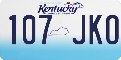 KY license plate 107JKO