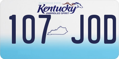 KY license plate 107JOD