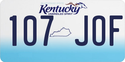 KY license plate 107JOF