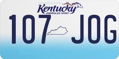 KY license plate 107JOG