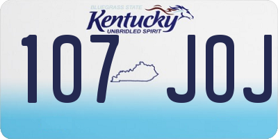 KY license plate 107JOJ