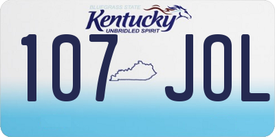 KY license plate 107JOL