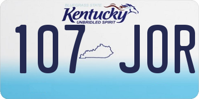 KY license plate 107JOR