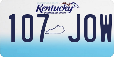 KY license plate 107JOW
