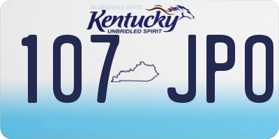 KY license plate 107JPO
