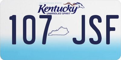 KY license plate 107JSF