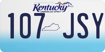 KY license plate 107JSY