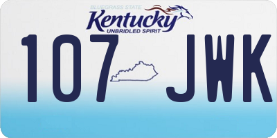 KY license plate 107JWK