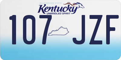 KY license plate 107JZF