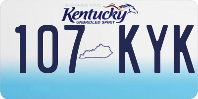 KY license plate 107KYK