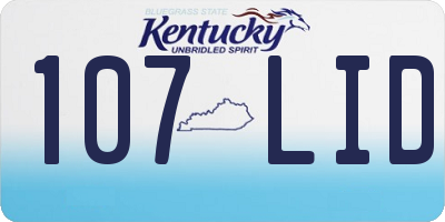 KY license plate 107LID