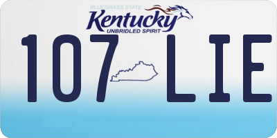 KY license plate 107LIE