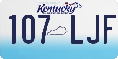 KY license plate 107LJF