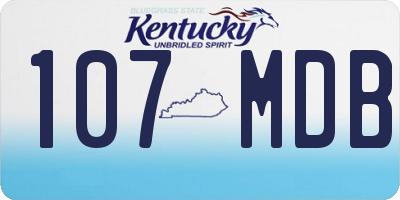 KY license plate 107MDB