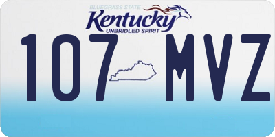 KY license plate 107MVZ