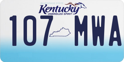 KY license plate 107MWA
