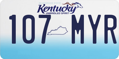 KY license plate 107MYR