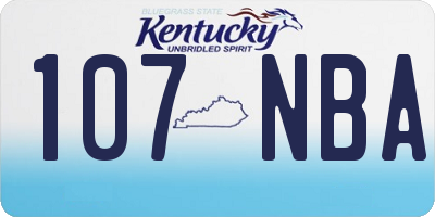 KY license plate 107NBA