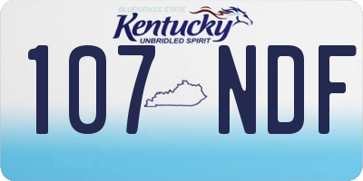 KY license plate 107NDF
