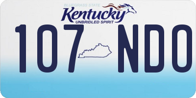 KY license plate 107NDO