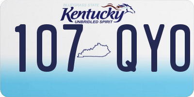 KY license plate 107QYO