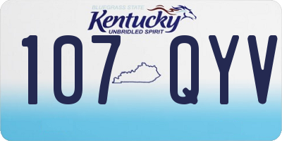 KY license plate 107QYV
