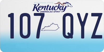 KY license plate 107QYZ