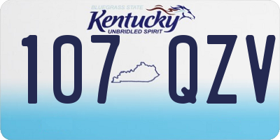 KY license plate 107QZV
